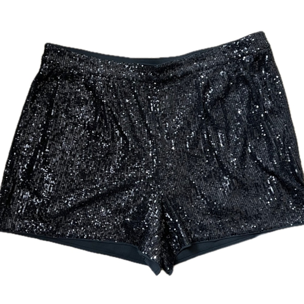 Express black sequins shorts elastic waist XL NWT